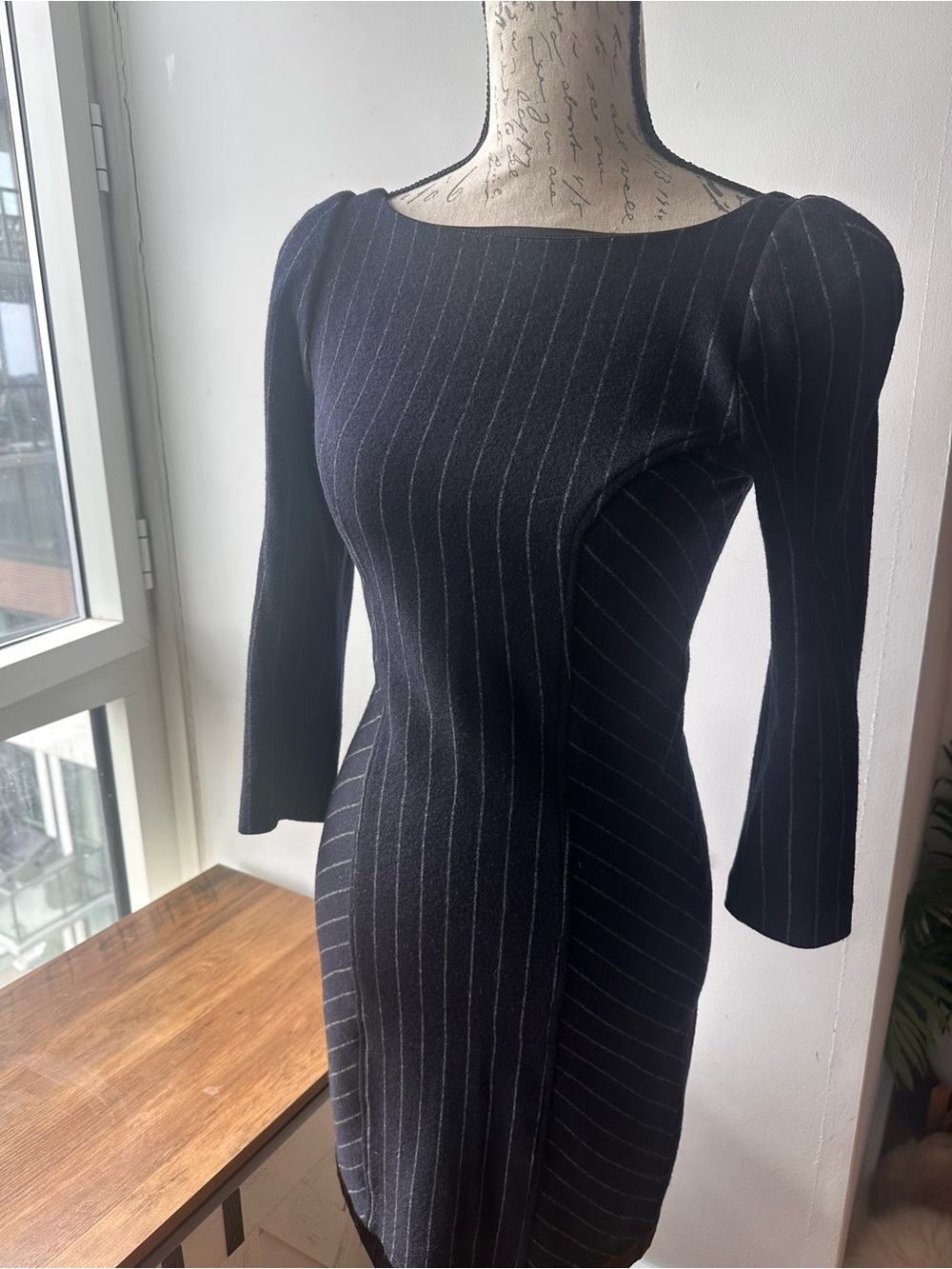Diane Von Furstwnberg Pinstripe Bodycon Dress